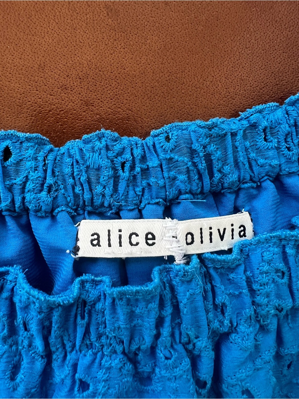 Alice + Olivia Bright Blue Eyelet Doll Dress 6 - Picture 4 of 6